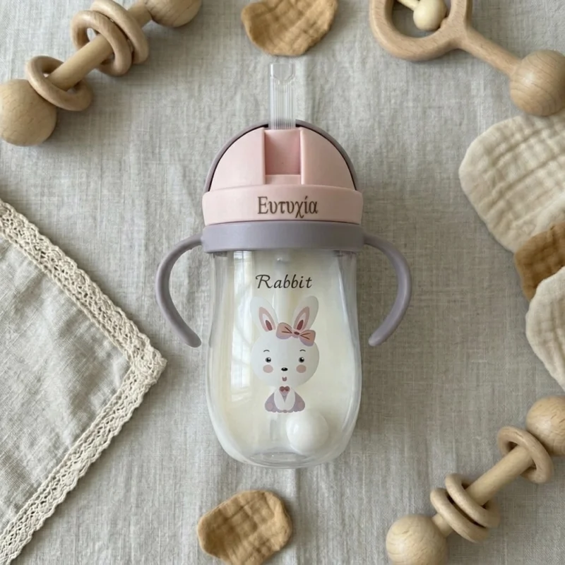 Εκπαιδευτικό Ποτήρι με Καλαμάκι 350ml – Ιδανικό για Βρέφη & Νήπια - Image 9