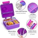 Lunch Box με Θερμός - 4 Snack Box - Κουταλοπίρουνα - Image 2