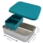 Ανοξείδωτο Φαγητοδοχείο με Καπάκι & Διαχωριστικό Σιλικόνης - Image 4