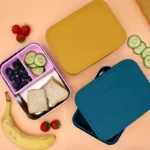 Ανοξείδωτο Φαγητοδοχείο με Καπάκι & Διαχωριστικό Σιλικόνης - Image 3