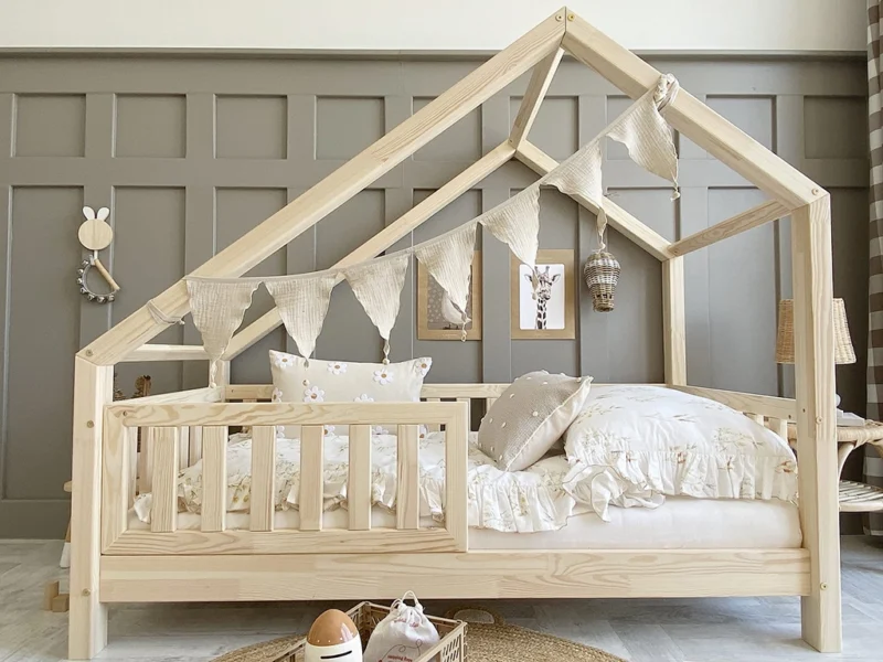 Κρεβάτι Σπιτάκι Coco με κάγκελο - Image 4