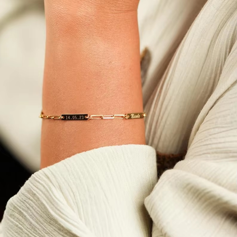 brachname1 Γυναικείο Βραχιόλι με Δύο Μπάρες - Image 1