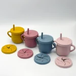 Ποτήρι σιλικόνης με χερούλια 2 σε 1 (Hearts)