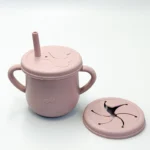 Ποτήρι σιλικόνης με χερούλια 2 σε 1 (Hearts) - Image 3