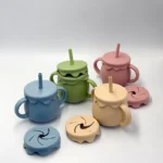 Ποτήρι σιλικόνης με χερούλια 2 σε 1 (Honey)