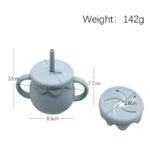 Ποτήρι σιλικόνης με χερούλια 2 σε 1 (Honey) - Image 8