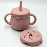 Ποτήρι σιλικόνης με χερούλια 2 σε 1 (Honey) - Image 3