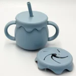 Ποτήρι σιλικόνης με χερούλια 2 σε 1 (Honey) - Image 4