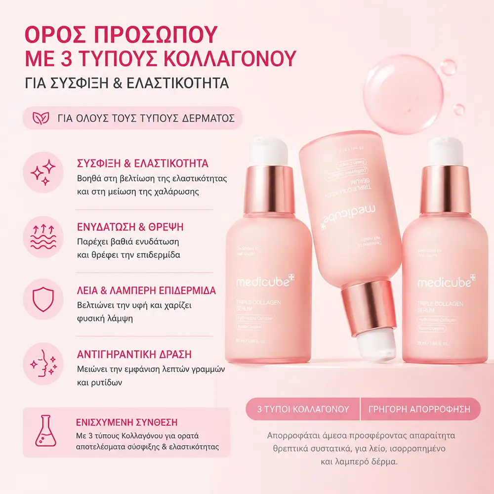 QGT67043 Ορός Προσώπου για Σύσφιξη & Ελαστικότητα - Medicube Triple Collagen Serum 4.0 55ml - Image 1