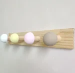 Ξύλινη Κρεμάστρα Τοίχου με Στρογγυλά Άγκιστρα (4 Θέσεων) - Image 4