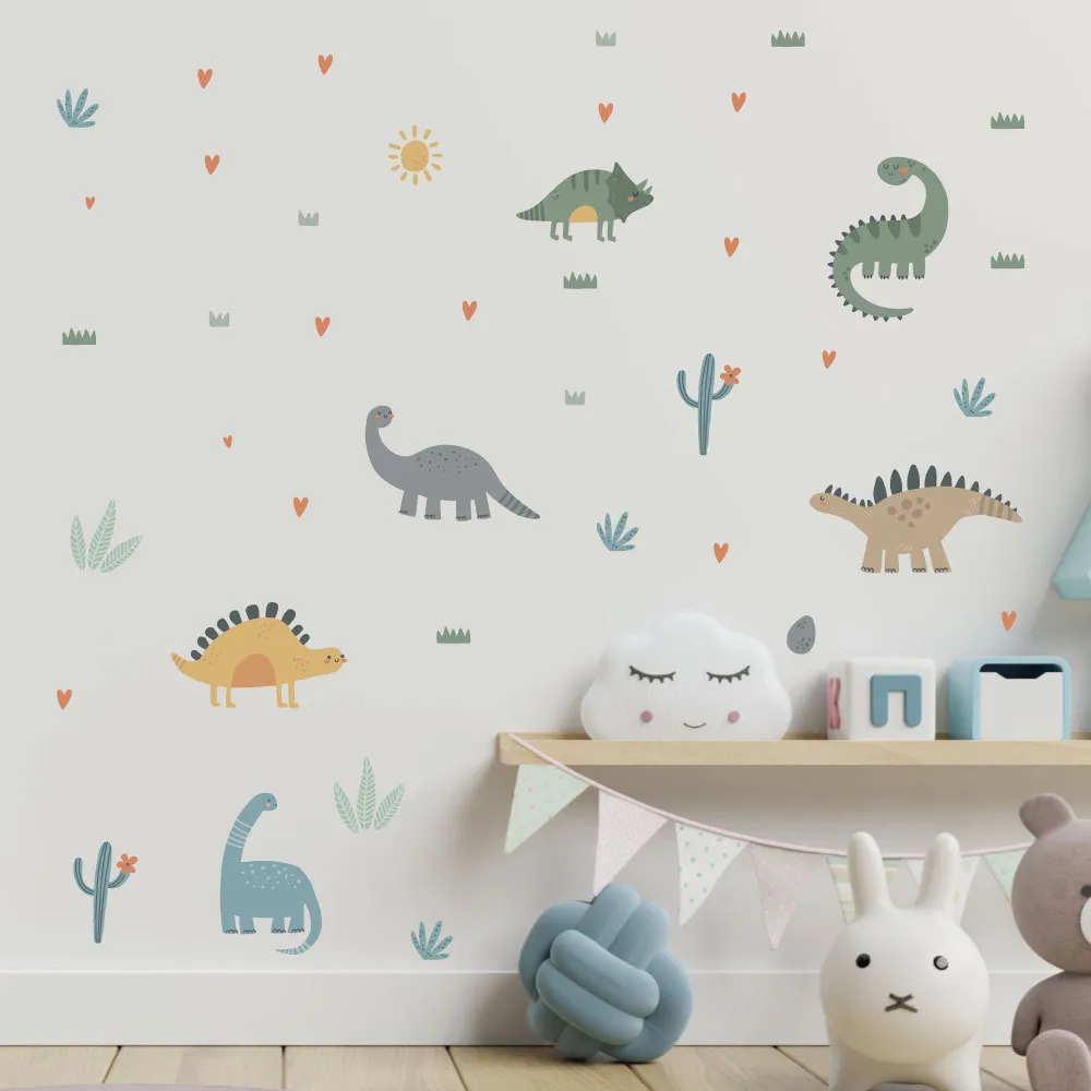 wall_sticker_dinosII Αυτοκόλλητα Τοίχου Δεινόσαυροι για Παιδικό Δωμάτιο