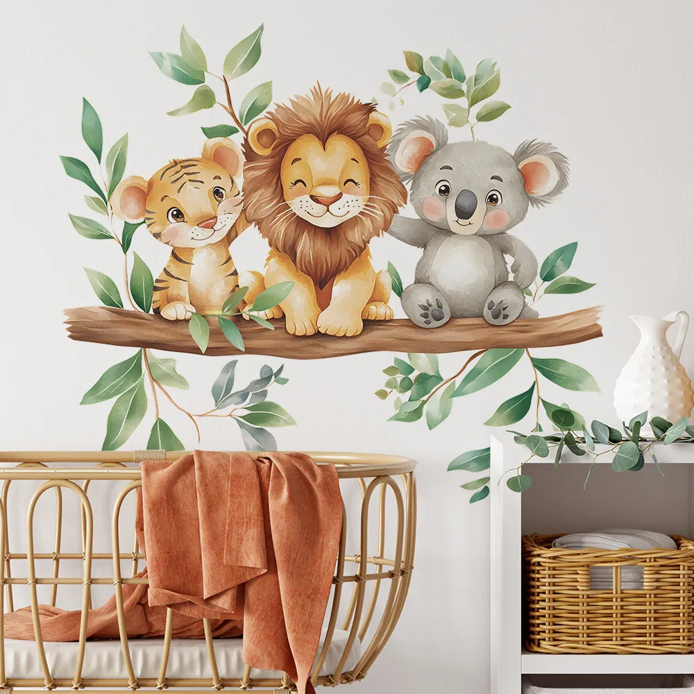 wall_sticker_lion_friends Αυτοκόλλητο Τοίχου Ζωάκια για Παιδικό Δωμάτιο