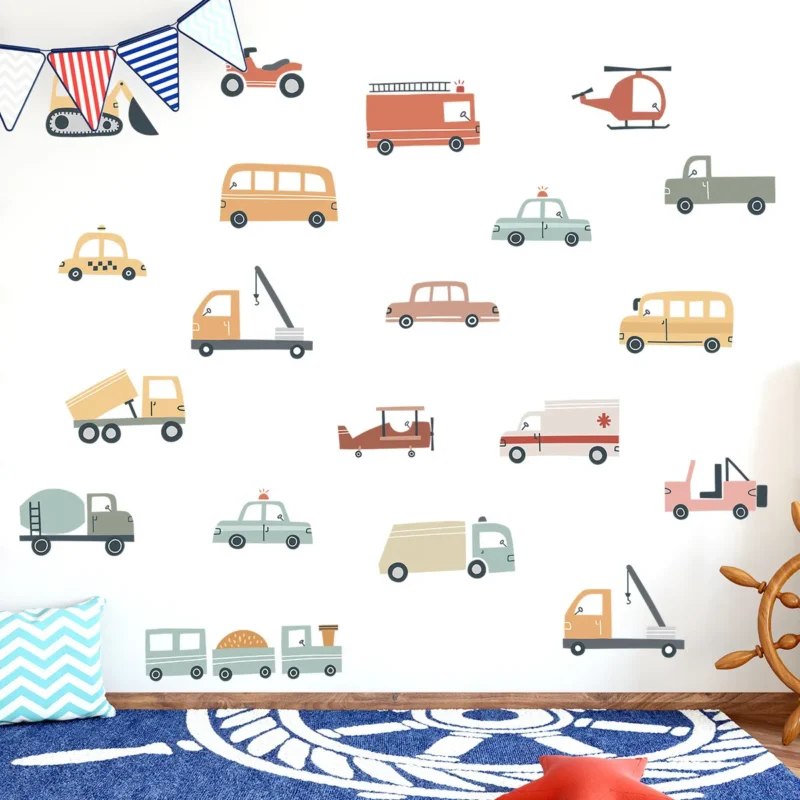Αυτοκόλλητο Τοίχου Παιδικά Οχήματα - Image 2