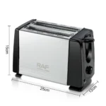 RAF Φρυγανιέρα 2 Θέσεων 650W – Inox Μαύρη - Image 3