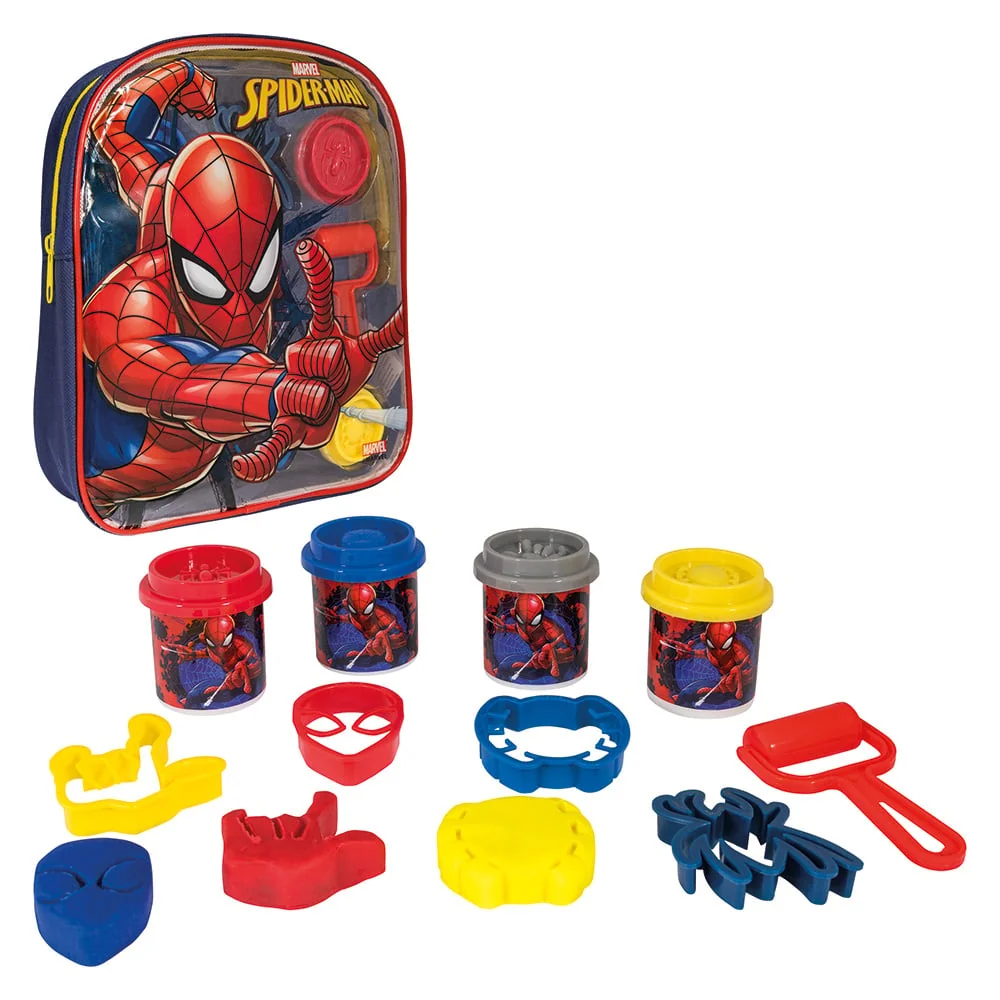 Πλαστελίνη Spiderman Τσάντα Πλάτης με 4 Βαζάκια & Εργαλεία 200gr 1 πλαστελίνη spiderman τσάντα πλάτης