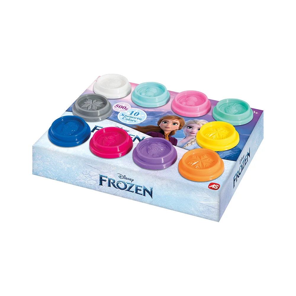 Πλαστελίνη Disney Frozen 10 Βαζάκια με Καλουπάκια 500gr για 3+ 1 πλαστελίνη frozen για παιδιά