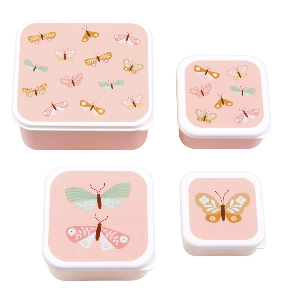 Σετ 4 Δοχείων Φαγητού Butterflies A Little Lovely Company 1 σετ δοχείων φαγητού