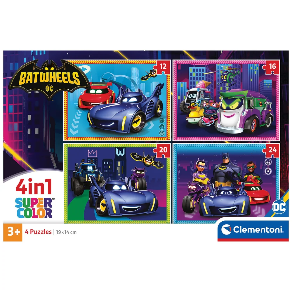 Clementoni Παζλ 4 σε 1 Super Color Batwheels 1 παζλ batwheels 4 σε 1
